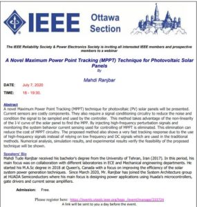 A Novel Maximum Power Point Tracking (MPPT) Technique for Photovoltaic Solar Panels